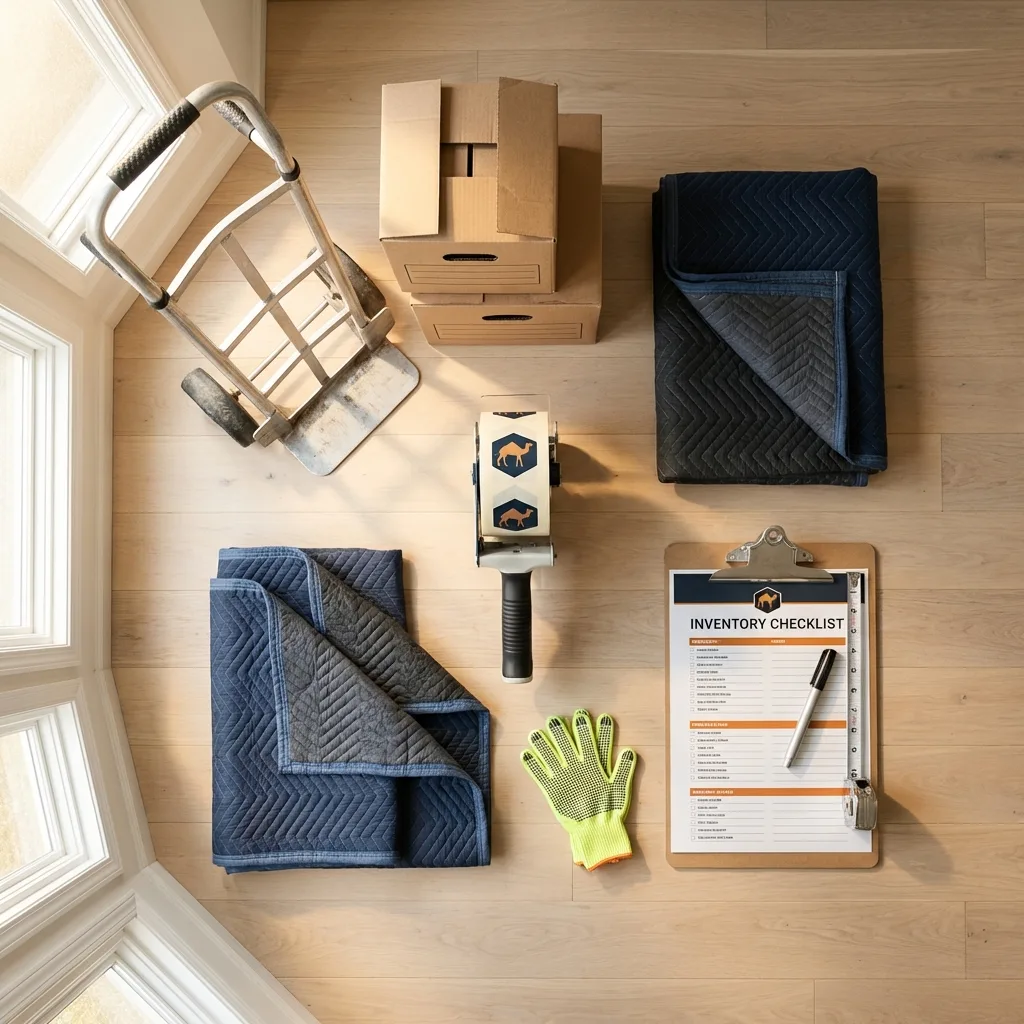 Professional moving supplies and packing materials layout for Machesney Park residential relocations